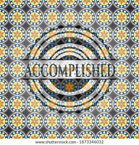 Accomplished arabesque style badge. arabic decoration. 