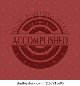 Accomplished badge with red background