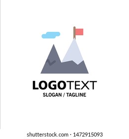 Accomplished, Business, Mission, Motivation Business Logo Template. Flat Color