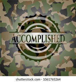 Accomplished camouflaged emblem