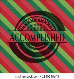 Accomplished christmas colors style emblem.