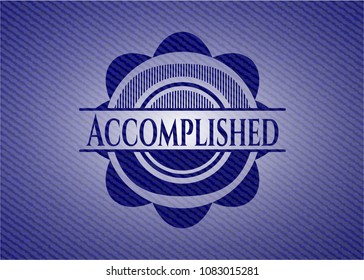  Accomplished emblem with jean high quality background