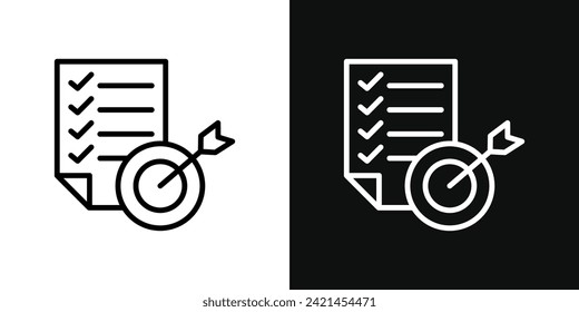 Accomplished Goals and Objectives Icon Set. Vector Illustration