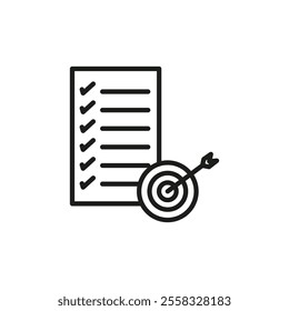 Accomplished goals and objectives icon Symbol mark in Outline style