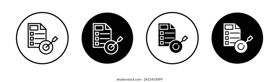 Accomplished Goals and Objectives Vector Line Icon Illustration.
