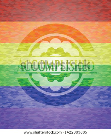 Accomplished lgbt colors emblem. Vector Illustration. Mosaic.