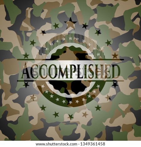 Accomplished on camouflage texture