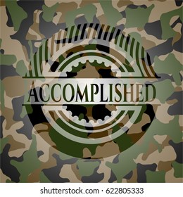 Accomplished on camouflaged pattern