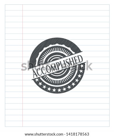 Accomplished pencil effect. Vector Illustration. Detailed.