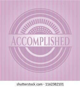 Accomplished pink emblem. Retro