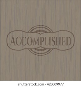 Accomplished realistic wooden emblem