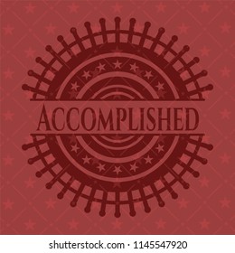 Accomplished red icon or emblem