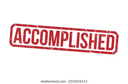 Accomplished Red Rubber grunge Stamp vector design.