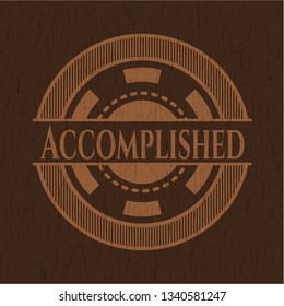 Accomplished retro wood emblem