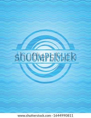 Accomplished water concept badge. Vector Illustration. Detailed.