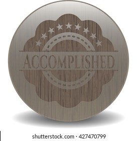 Accomplished wood icon or emblem