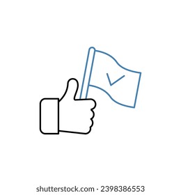 Icono de línea de concepto de cumplimiento. Ilustración de elemento simple. Diseño de símbolos de esquema de concepto de cumplimiento.