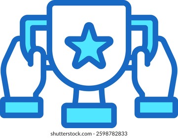 Accomplishment Icon Blue Color Vector Illustration