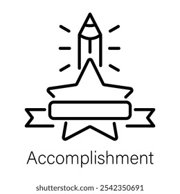 Accomplishment icon in linear style 
