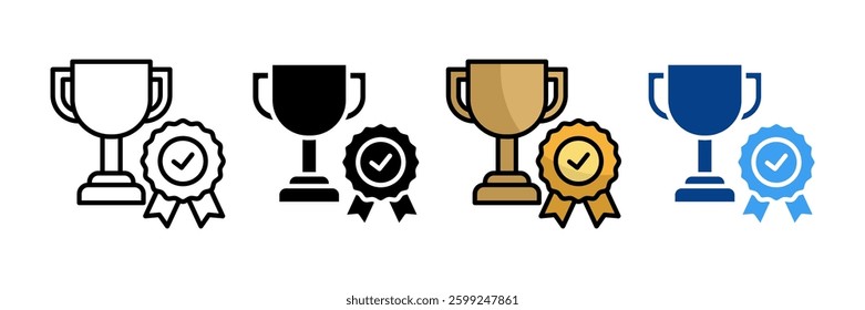 Accomplishment Icon Set Multiple Style Collection