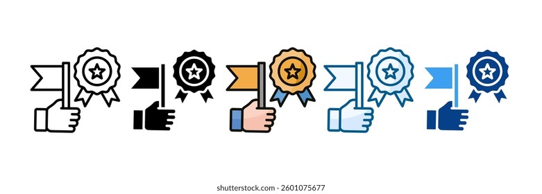 Accomplishment Icon Set Multiple Style Collection