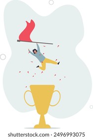 accomplishment for leadership success, determination for career success concept.flat design.illustration with people.