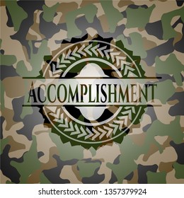 Accomplishment on camo pattern