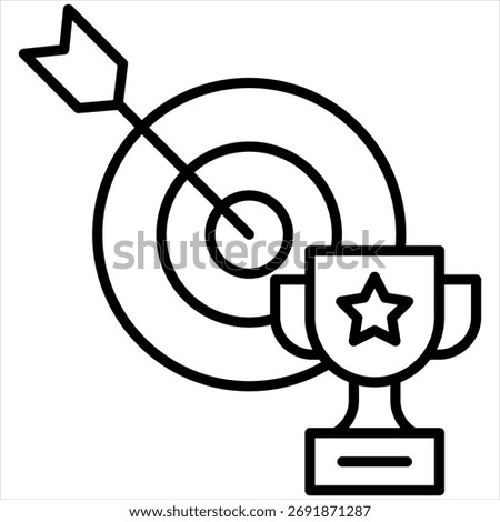 Accomplishment Outline Icon Illustration Vector