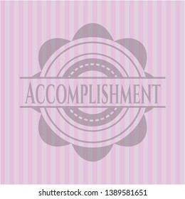 Accomplishment pink emblem. Vintage. Vector Illustration. Detailed.