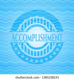 Accomplishment water representation emblem. Vector Illustration. Detailed.