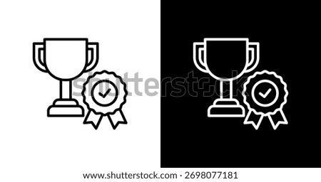 Accomplishment White Icon Set Design