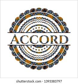 Accord arabic emblem background. Arabesque decoration.
