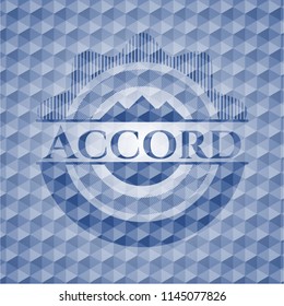 Accord blue emblem with geometric pattern.