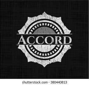Accord chalk emblem written on a blackboard