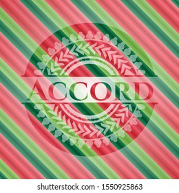 Accord christmas badge background. Vector Illustration. Detailed.