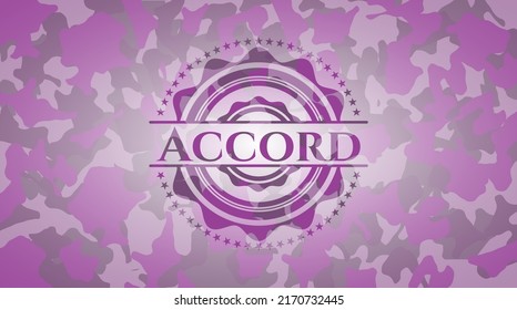 Accord pink and purple on camo pattern. Vector Illustration. Detailed. 