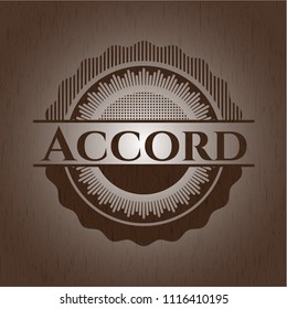 Accord retro wooden emblem