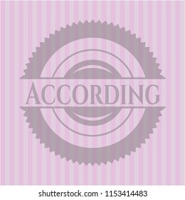 According badge with pink background