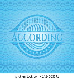 According light blue water wave emblem background. Vector Illustration. Detailed.