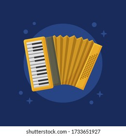 According Musical Instrument Vector Flat Design