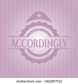 Accordingly pink emblem. Retro. Vector Illustration. Detailed.