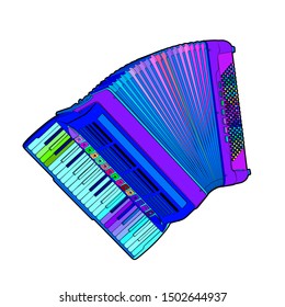 accordion abstract isolate 
colorful vector art