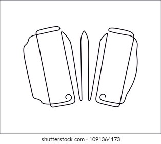 Accordion or bayan by continuous line