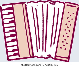 Accordion Bellows Expanded Hand Drawn Sketch
