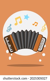 Accordion cartoon illustration hand drawing vector illustration 