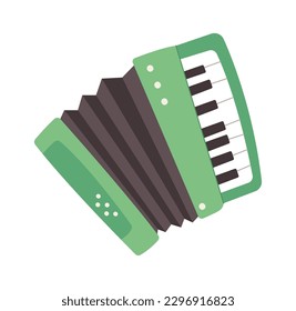 Accordion classic musical instrument vector flat illustration