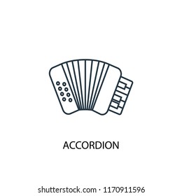 accordion concept line icon. Simple element illustration. accordion concept outline symbol design from Music set. Can be used for web and mobile UI/UX