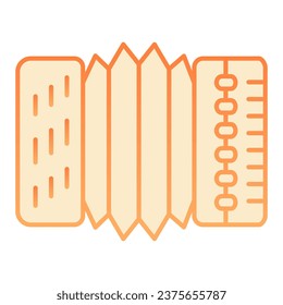 Accordion flat icon. Harmonica orange icons in trendy flat style. Musical instrument gradient style design, designed for web and app. Eps 10