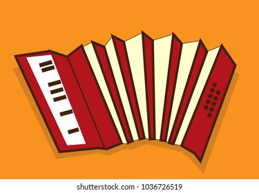 accordion flat style on yellow background