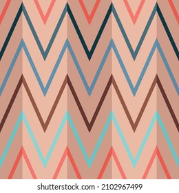 Accordion Folded Paper With Zigzag Lines. Vector With Chevrons.